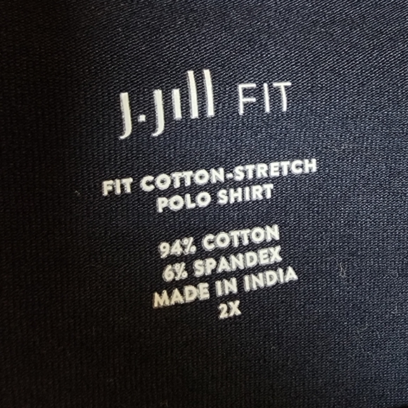 NWT J. Jill Fit Cotton Stretch Navy Blue Polo Short Sleeve Shirt Size 2X - Picture 3 of 13